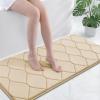 image:imageSmiry Memory Foam Bath Mat 30x20 Ultra Soft NonSlip Bathroom Rugs Plush Water Absorbent Quick Dry and Machine Washable Floor Mat for Shower Tub amp Home Decor Navy BlueBeige