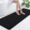 image:imageSmiry Memory Foam Bath Mat 30x20 Ultra Soft NonSlip Bathroom Rugs Plush Water Absorbent Quick Dry and Machine Washable Floor Mat for Shower Tub amp Home Decor Navy BlueBlack