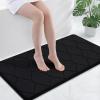 image:imageSmiry Memory Foam Bath Mat 30x20 Ultra Soft NonSlip Bathroom Rugs Plush Water Absorbent Quick Dry and Machine Washable Floor Mat for Shower Tub amp Home Decor Navy BlueBlack