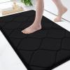 image:imageSmiry Memory Foam Bath Mat 30x20 Ultra Soft NonSlip Bathroom Rugs Plush Water Absorbent Quick Dry and Machine Washable Floor Mat for Shower Tub amp Home Decor Navy BlueBlack