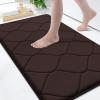 image:imageSmiry Memory Foam Bath Mat 30x20 Ultra Soft NonSlip Bathroom Rugs Plush Water Absorbent Quick Dry and Machine Washable Floor Mat for Shower Tub amp Home Decor Navy BlueBrown