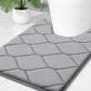 image:imageSmiry Memory Foam Bath Mat 30x20 Ultra Soft NonSlip Bathroom Rugs Plush Water Absorbent Quick Dry and Machine Washable Floor Mat for Shower Tub amp Home Decor Navy BlueGrey