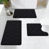 image:imageSmiry Memory Foam Bath Mat 30x20 Ultra Soft NonSlip Bathroom Rugs Plush Water Absorbent Quick Dry and Machine Washable Floor Mat for Shower Tub amp Home Decor Navy BlueBlack