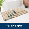 image:imageSmiry Memory Foam Bath Mat 30x20 Ultra Soft NonSlip Bathroom Rugs Plush Water Absorbent Quick Dry and Machine Washable Floor Mat for Shower Tub amp Home Decor Navy BlueBeige
