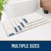 image:imageSmiry Memory Foam Bath Mat 30x20 Ultra Soft NonSlip Bathroom Rugs Plush Water Absorbent Quick Dry and Machine Washable Floor Mat for Shower Tub amp Home Decor Navy BlueIvory