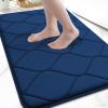 image:imageSmiry Memory Foam Bath Mat 30x20 Ultra Soft NonSlip Bathroom Rugs Plush Water Absorbent Quick Dry and Machine Washable Floor Mat for Shower Tub amp Home Decor Navy BlueNavy Blue