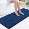 image:imageSmiry Memory Foam Bath Mat 30x20 Ultra Soft NonSlip Bathroom Rugs Plush Water Absorbent Quick Dry and Machine Washable Floor Mat for Shower Tub amp Home Decor Navy BlueNavy Blue