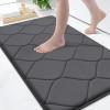 image:imageSmiry Memory Foam Bath Mat 30x20 Ultra Soft NonSlip Bathroom Rugs Plush Water Absorbent Quick Dry and Machine Washable Floor Mat for Shower Tub amp Home Decor Navy BlueDark Grey