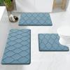 image:imageSmiry Memory Foam Bath Mat 30x20 Ultra Soft NonSlip Bathroom Rugs Plush Water Absorbent Quick Dry and Machine Washable Floor Mat for Shower Tub amp Home Decor Navy BlueAiry Blue