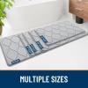 image:imageSmiry Memory Foam Bath Mat 30x20 Ultra Soft NonSlip Bathroom Rugs Plush Water Absorbent Quick Dry and Machine Washable Floor Mat for Shower Tub amp Home Decor Navy BlueLight Grey