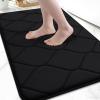 image:imageSmiry Memory Foam Bath Mat 30x20 Ultra Soft NonSlip Bathroom Rugs Plush Water Absorbent Quick Dry and Machine Washable Floor Mat for Shower Tub amp Home Decor Navy BlueBlack