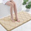image:imageSmiry Memory Foam Bath Mat 30x20 Ultra Soft NonSlip Bathroom Rugs Plush Water Absorbent Quick Dry and Machine Washable Floor Mat for Shower Tub amp Home Decor Navy BlueBeige