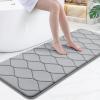 image:imageSmiry Memory Foam Bath Mat 30x20 Ultra Soft NonSlip Bathroom Rugs Plush Water Absorbent Quick Dry and Machine Washable Floor Mat for Shower Tub amp Home Decor Navy BlueGrey