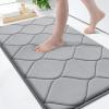 image:imageSmiry Memory Foam Bath Mat 30x20 Ultra Soft NonSlip Bathroom Rugs Plush Water Absorbent Quick Dry and Machine Washable Floor Mat for Shower Tub amp Home Decor Navy BlueGrey