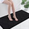 image:imageSmiry Memory Foam Bath Mat 30x20 Ultra Soft NonSlip Bathroom Rugs Plush Water Absorbent Quick Dry and Machine Washable Floor Mat for Shower Tub amp Home Decor Navy BlueBlack