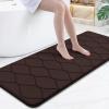 image:imageSmiry Memory Foam Bath Mat 30x20 Ultra Soft NonSlip Bathroom Rugs Plush Water Absorbent Quick Dry and Machine Washable Floor Mat for Shower Tub amp Home Decor Navy BlueBrown