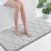 image:imageSmiry Memory Foam Bath Mat 30x20 Ultra Soft NonSlip Bathroom Rugs Plush Water Absorbent Quick Dry and Machine Washable Floor Mat for Shower Tub amp Home Decor Navy BlueLight Grey