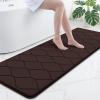 image:imageSmiry Memory Foam Bath Mat 30x20 Ultra Soft NonSlip Bathroom Rugs Plush Water Absorbent Quick Dry and Machine Washable Floor Mat for Shower Tub amp Home Decor Navy BlueBrown