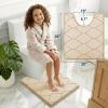 image:imageSmiry Memory Foam Bath Mat 30x20 Ultra Soft NonSlip Bathroom Rugs Plush Water Absorbent Quick Dry and Machine Washable Floor Mat for Shower Tub amp Home Decor Navy BlueBeige
