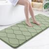 image:imageSmiry Memory Foam Bath Mat 30x20 Ultra Soft NonSlip Bathroom Rugs Plush Water Absorbent Quick Dry and Machine Washable Floor Mat for Shower Tub amp Home Decor Navy BlueSage Green