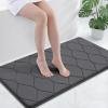 image:imageSmiry Memory Foam Bath Mat 30x20 Ultra Soft NonSlip Bathroom Rugs Plush Water Absorbent Quick Dry and Machine Washable Floor Mat for Shower Tub amp Home Decor Navy BlueDark Grey