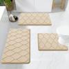 image:imageSmiry Memory Foam Bath Mat 30x20 Ultra Soft NonSlip Bathroom Rugs Plush Water Absorbent Quick Dry and Machine Washable Floor Mat for Shower Tub amp Home Decor Navy BlueBeige