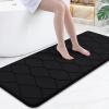 image:imageSmiry Memory Foam Bath Mat 30x20 Ultra Soft NonSlip Bathroom Rugs Plush Water Absorbent Quick Dry and Machine Washable Floor Mat for Shower Tub amp Home Decor Navy BlueBlack