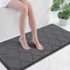 image:imageSmiry Memory Foam Bath Mat 30x20 Ultra Soft NonSlip Bathroom Rugs Plush Water Absorbent Quick Dry and Machine Washable Floor Mat for Shower Tub amp Home Decor Navy BlueDark Grey