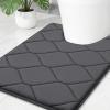 image:imageSmiry Memory Foam Bath Mat 30x20 Ultra Soft NonSlip Bathroom Rugs Plush Water Absorbent Quick Dry and Machine Washable Floor Mat for Shower Tub amp Home Decor Navy BlueDark Grey