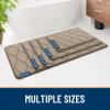 image:imageSmiry Memory Foam Bath Mat 30x20 Ultra Soft NonSlip Bathroom Rugs Plush Water Absorbent Quick Dry and Machine Washable Floor Mat for Shower Tub amp Home Decor Navy BlueTan