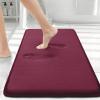 image:imageSmiry Memory Foam Bath Mat 36x24 Extra Soft and Absorbent Bathroom Mats Non Slip Washable Carpet for Floor Shower and Tub BlackBurgundy