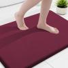 image:imageSmiry Memory Foam Bath Mat 36x24 Extra Soft and Absorbent Bathroom Mats Non Slip Washable Carpet for Floor Shower and Tub BlackBurgundy