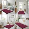 image:imageSmiry Memory Foam Bath Mat 36x24 Extra Soft and Absorbent Bathroom Mats Non Slip Washable Carpet for Floor Shower and Tub BlackBurgundy