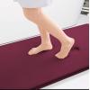 image:imageSmiry Memory Foam Bath Mat 36x24 Extra Soft and Absorbent Bathroom Mats Non Slip Washable Carpet for Floor Shower and Tub BlackBurgundy