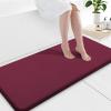 image:imageSmiry Memory Foam Bath Mat 36x24 Extra Soft and Absorbent Bathroom Mats Non Slip Washable Carpet for Floor Shower and Tub BlackBurgundy