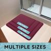 image:imageSmiry Memory Foam Bath Mat 36x24 Extra Soft and Absorbent Bathroom Mats Non Slip Washable Carpet for Floor Shower and Tub BlackBurgundy