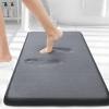 image:imageSmiry Memory Foam Bath Mat 36x24 Extra Soft and Absorbent Bathroom Mats Non Slip Washable Carpet for Floor Shower and Tub BlackDark Grey