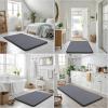 image:imageSmiry Memory Foam Bath Mat 36x24 Extra Soft and Absorbent Bathroom Mats Non Slip Washable Carpet for Floor Shower and Tub BlackDark Grey