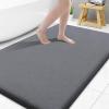 image:imageSmiry Memory Foam Bath Mat 36x24 Extra Soft and Absorbent Bathroom Mats Non Slip Washable Carpet for Floor Shower and Tub BlackDark Grey