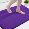 image:imageSmiry Memory Foam Bath Mat 36x24 Extra Soft and Absorbent Bathroom Mats Non Slip Washable Carpet for Floor Shower and Tub BlackDark Purple