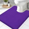 image:imageSmiry Memory Foam Bath Mat 36x24 Extra Soft and Absorbent Bathroom Mats Non Slip Washable Carpet for Floor Shower and Tub BlackDark Purple