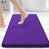 image:imageSmiry Memory Foam Bath Mat 36x24 Extra Soft and Absorbent Bathroom Mats Non Slip Washable Carpet for Floor Shower and Tub BlackDark Purple