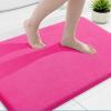image:imageSmiry Memory Foam Bath Mat 36x24 Extra Soft and Absorbent Bathroom Mats Non Slip Washable Carpet for Floor Shower and Tub BlackDeep Pink