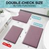 image:imageSmiry Memory Foam Bath Mat 36x24 Extra Soft and Absorbent Bathroom Mats Non Slip Washable Carpet for Floor Shower and Tub BlackDeep Plum