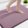 image:imageSmiry Memory Foam Bath Mat 36x24 Extra Soft and Absorbent Bathroom Mats Non Slip Washable Carpet for Floor Shower and Tub BlackDeep Plum