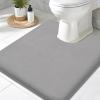 image:imageSmiry Memory Foam Bath Mat 36x24 Extra Soft and Absorbent Bathroom Mats Non Slip Washable Carpet for Floor Shower and Tub BlackGrey