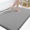 image:imageSmiry Memory Foam Bath Mat 36x24 Extra Soft and Absorbent Bathroom Mats Non Slip Washable Carpet for Floor Shower and Tub BlackGrey