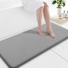 image:imageSmiry Memory Foam Bath Mat 36x24 Extra Soft and Absorbent Bathroom Mats Non Slip Washable Carpet for Floor Shower and Tub BlackGrey
