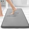 image:imageSmiry Memory Foam Bath Mat 36x24 Extra Soft and Absorbent Bathroom Mats Non Slip Washable Carpet for Floor Shower and Tub BlackGrey