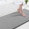 image:imageSmiry Memory Foam Bath Mat 36x24 Extra Soft and Absorbent Bathroom Mats Non Slip Washable Carpet for Floor Shower and Tub BlackGrey